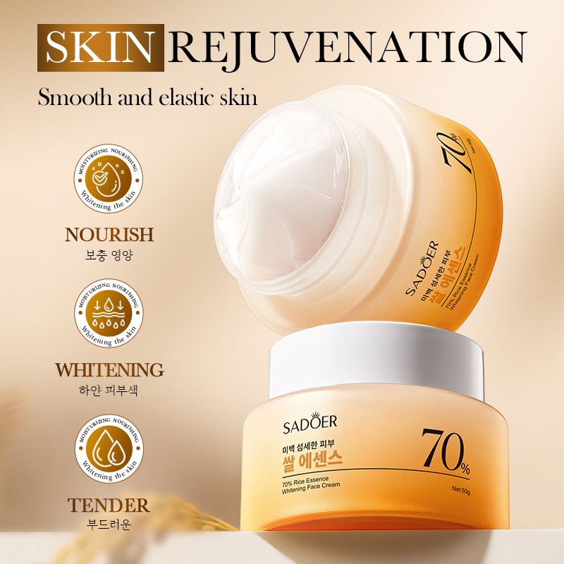 SADOER 70% Rice Essence Whitening Cream (Foreign Language Version) 50g_voghion.com
