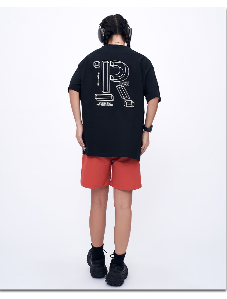 Vêtements homme coton peigné T-shirt ample mode R imprimé manches courtes homme_voghion.com