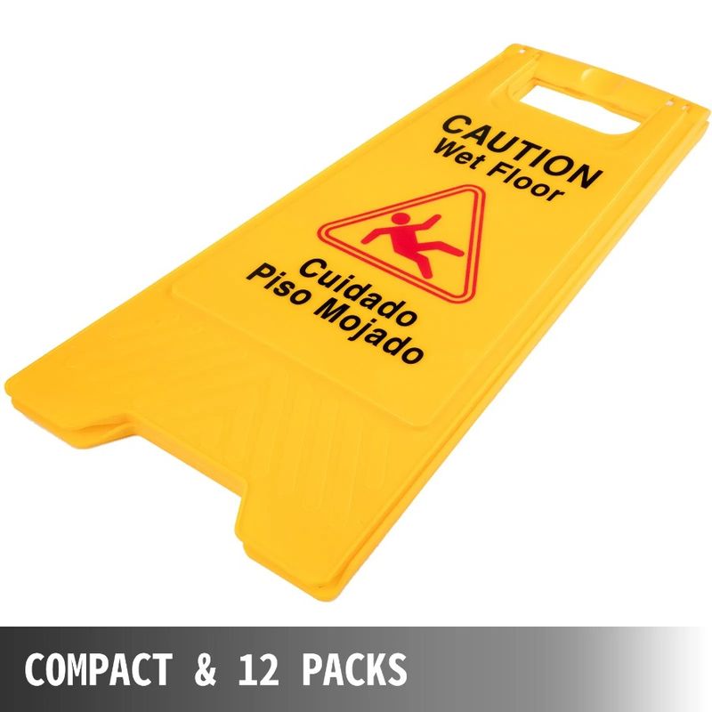 Caution Floor Cones I Wet 25Inch Floor Board Bilingual Pack Plastic Wet Wet Sign FoldOut For Sign Floor Yellow 12 Double Sided_voghion.com