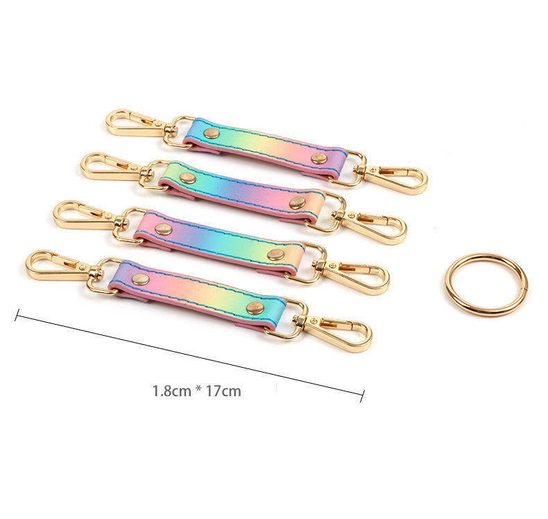 Color BDSM Rainbow Bondage Kit Restraints Set Handcuff Blindfold Mouth Ball Gag Hogtie Bondage Rope Erotic_voghion.com
