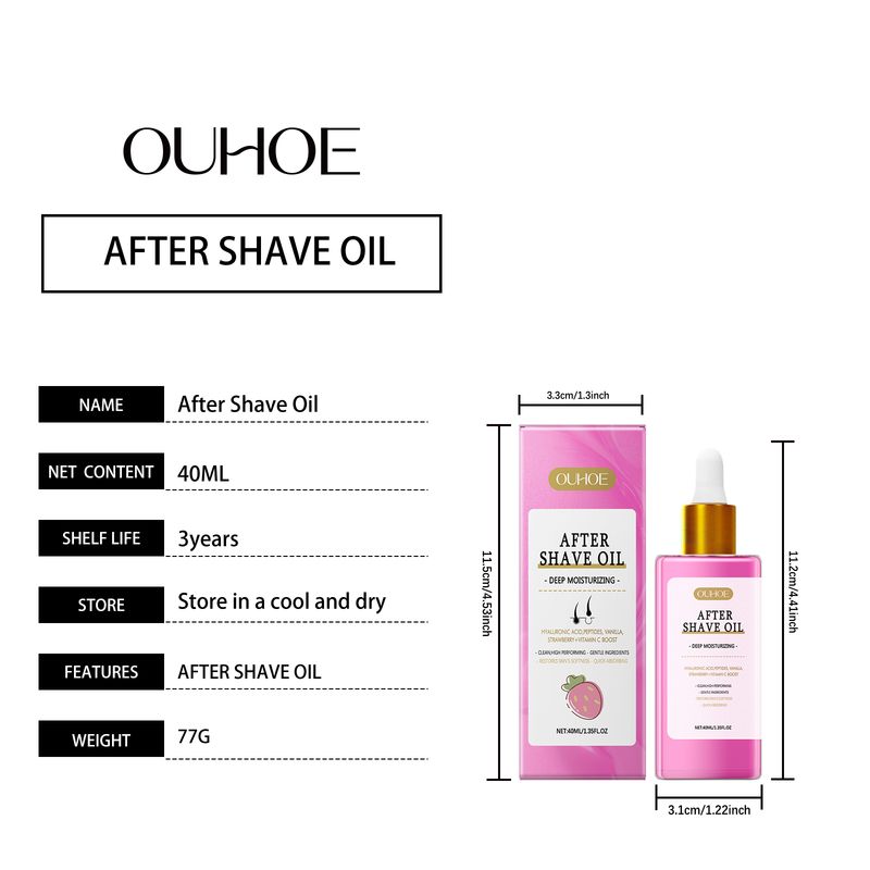 OUHOE Strawberry Aftershave Essential Oil Gently Moisturizes, Softens And Careens The Skin_voghion.com