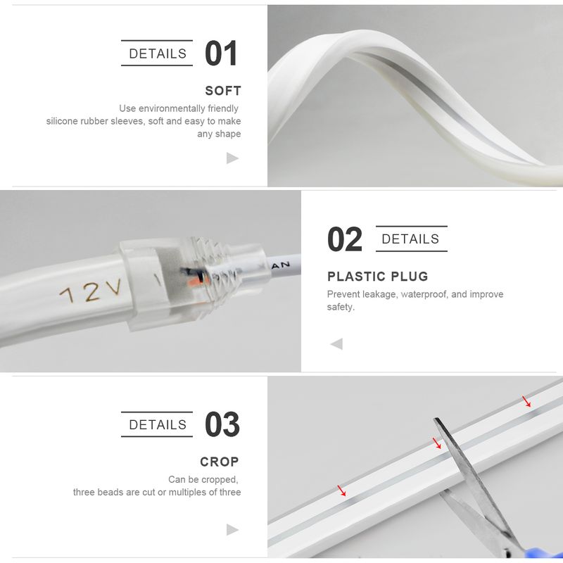 Luci al neon intelligenti a LED per armadietti da cucina, sensore di movimento, impermeabili, per armadietti, decorazioni natalizie fai da te_voghion.com
