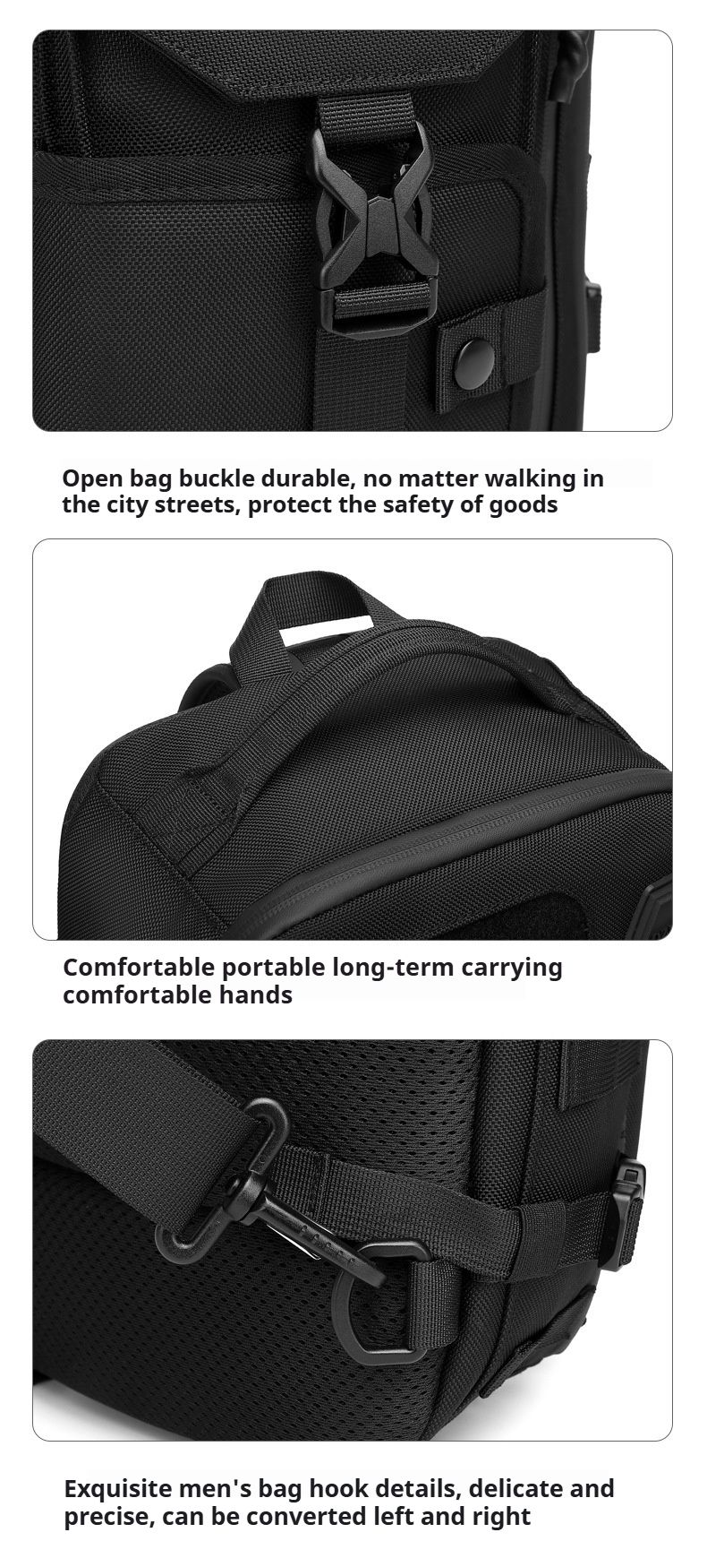 Taktesch Broschtbeutel fir Männer – Waasserdicht Crossbody-Broschtbeutel fir Outdoor-Sling fir Sport, Reesen a Multifunktionsgebrauch_voghion.com