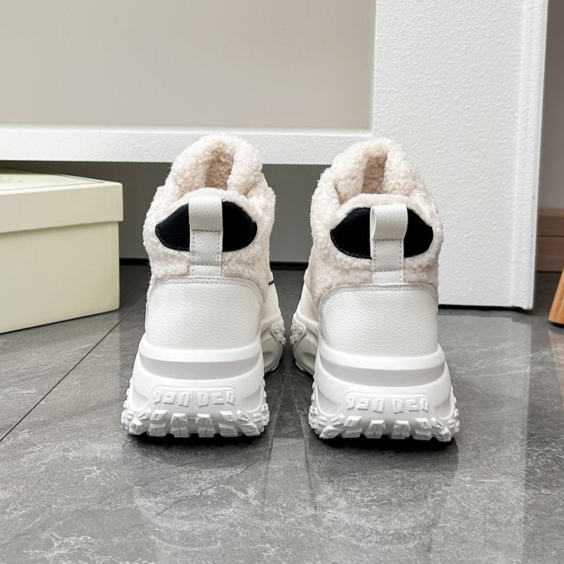 Scarpe invernali alte in agnello veet da donna in cotone felpato, scarpe da papà_voghion.com