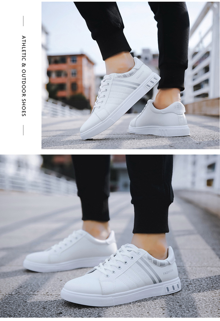 Zapatos de primavera para hombre, estilo coreano, modernos, blancos, versátiles, informales, deportivos, zapatillas de deporte para estudiantes._voghion.com