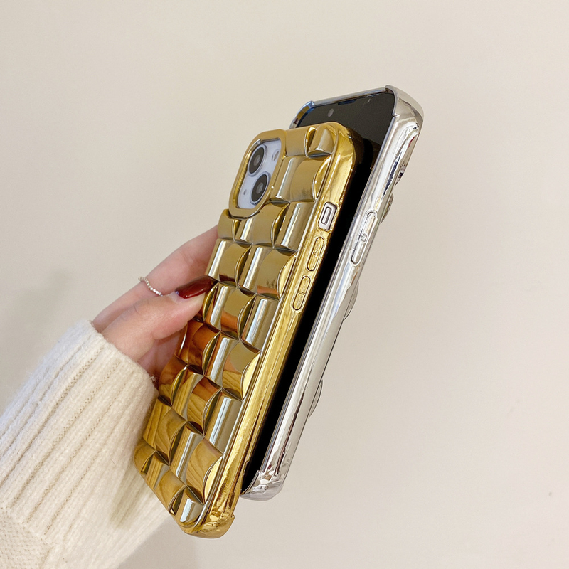 Mobile phone case square woven pattern suitable for iPhone14promax mobile phone case Apple 13/11 electroplating Samsung s22 soft_voghion.com