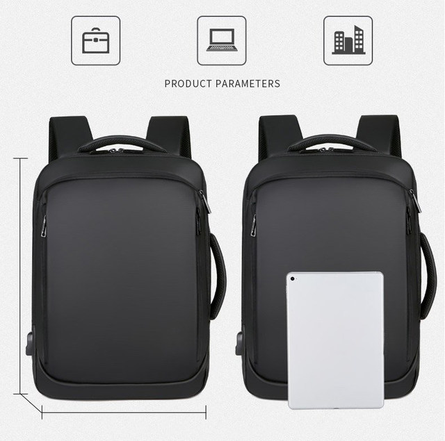 Backpack For Men 2023 Multifunctional Business Notebook Backpack USB Charging Waterproof Film Men's Backbag Casual Bag_voghion.com
