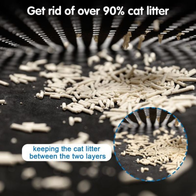 Scatte Urine Scratching Waterproof With Design Mats Mat Cat Kitty Mat Litter Litter Trapping Shape Double MiLi Clean Layer Easy_voghion.com