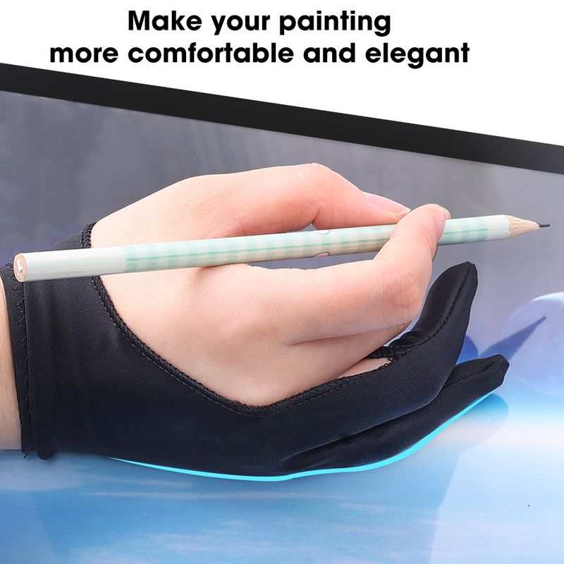 Two-finger Artist Gloves Anti-touch For Drawing Graphics Tablet IPad Sketch Smudge Guard Palm Rejection Art Glove_voghion.com