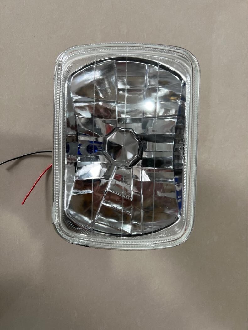 7" Inch 7x5 Square Headlight 6052 Glass Clear Lens Dia Cut White Lamp For H4/P43 Bulb OBD2 Car Accessories_voghion.com
