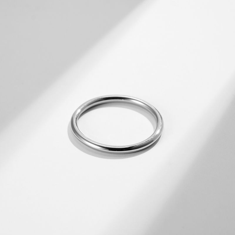 INS genderless koude stijl titanium stalen ronde draad staart ring ring mannen en vrouwen neutrale gladde effen ring stapelbare hand sieraden_voghion.com
