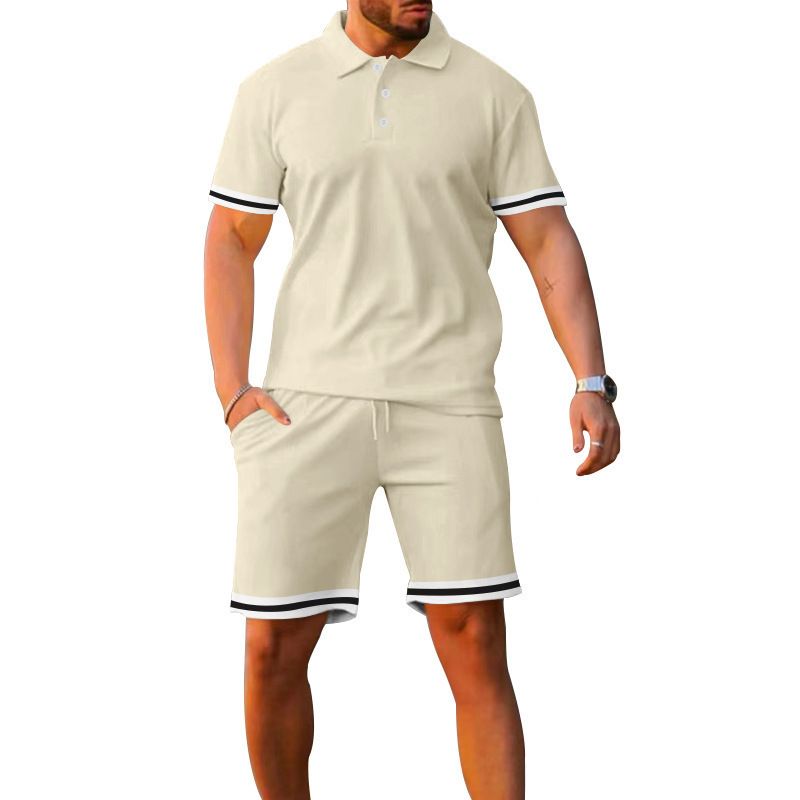 Unschlagbare Qualität Sommer Kurzarm Shorts Zweiteiliges Sport- und Freizeit-Set für Herren_voghion.com