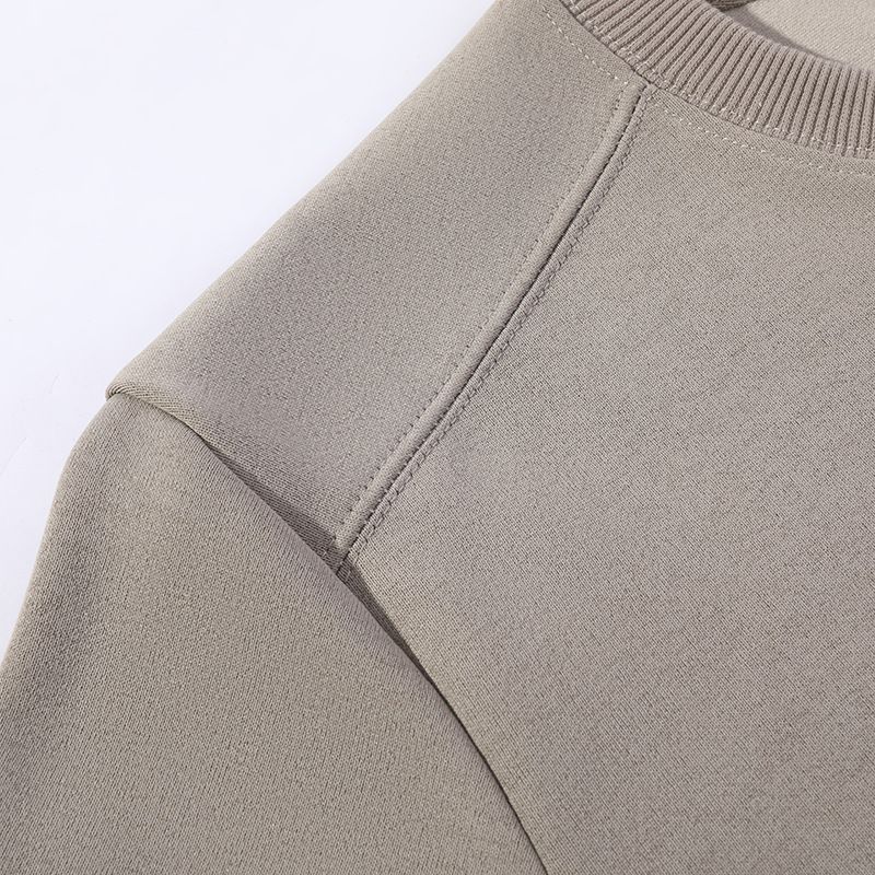Dissang Cotton Crew Neck Sweatshirt Autumn Winter New Pullover Long Sleeve Unisex Casual Solid Color Top Versatile Base_voghion.com