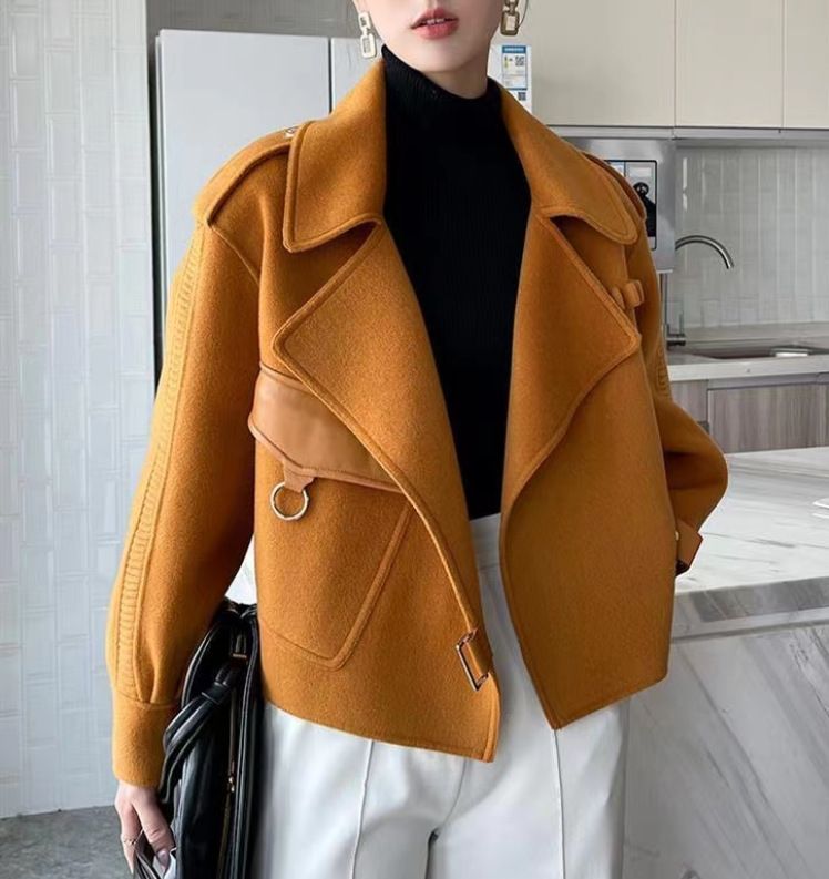 Ropa de mujer nueva moda otoño e invierno estilo coreano elegante delgado temperamento versátil abrigo de lana corto de moda_voghion.com