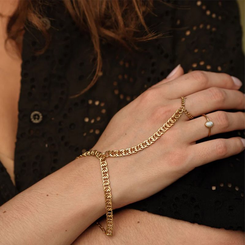 Cuban Finger Punk Style Adjustable Versatile Hand Jewelry Bracelet_voghion.com