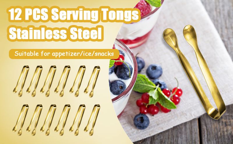 Serviceklemmen voor 12 verpakkingen van voedingskwaliteit - roestvrij staal - catering_voghion.com