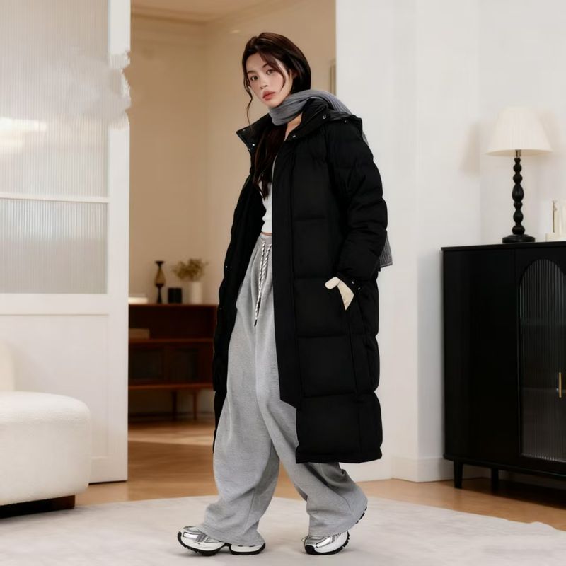 Mädchen Liangshi Herbst Gleiches Modell 2025 Neue Daunenjacke Damen Extra Lang Winter Dick Locker Overknee Paar Herrenmantel_voghion.com