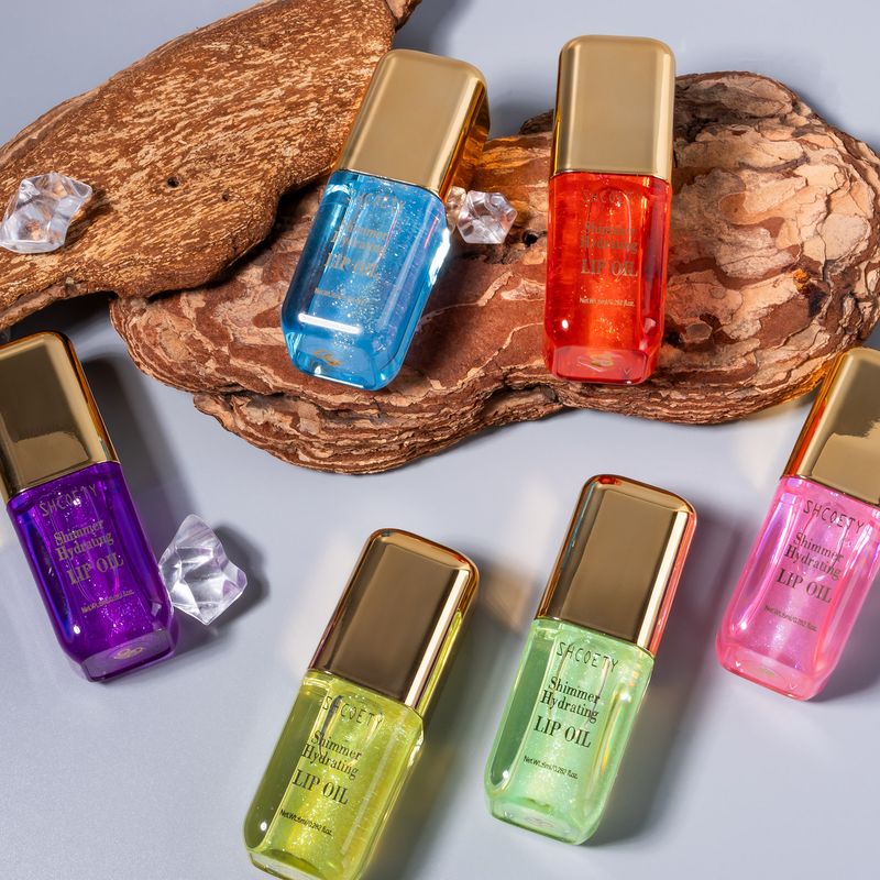 SHCOETY 6-Piece Minty Mirror Lip Oil Set - Hydrating, Long-Lasting & Non-Stick - Plumping Gloss For Dewy Lips_voghion.com