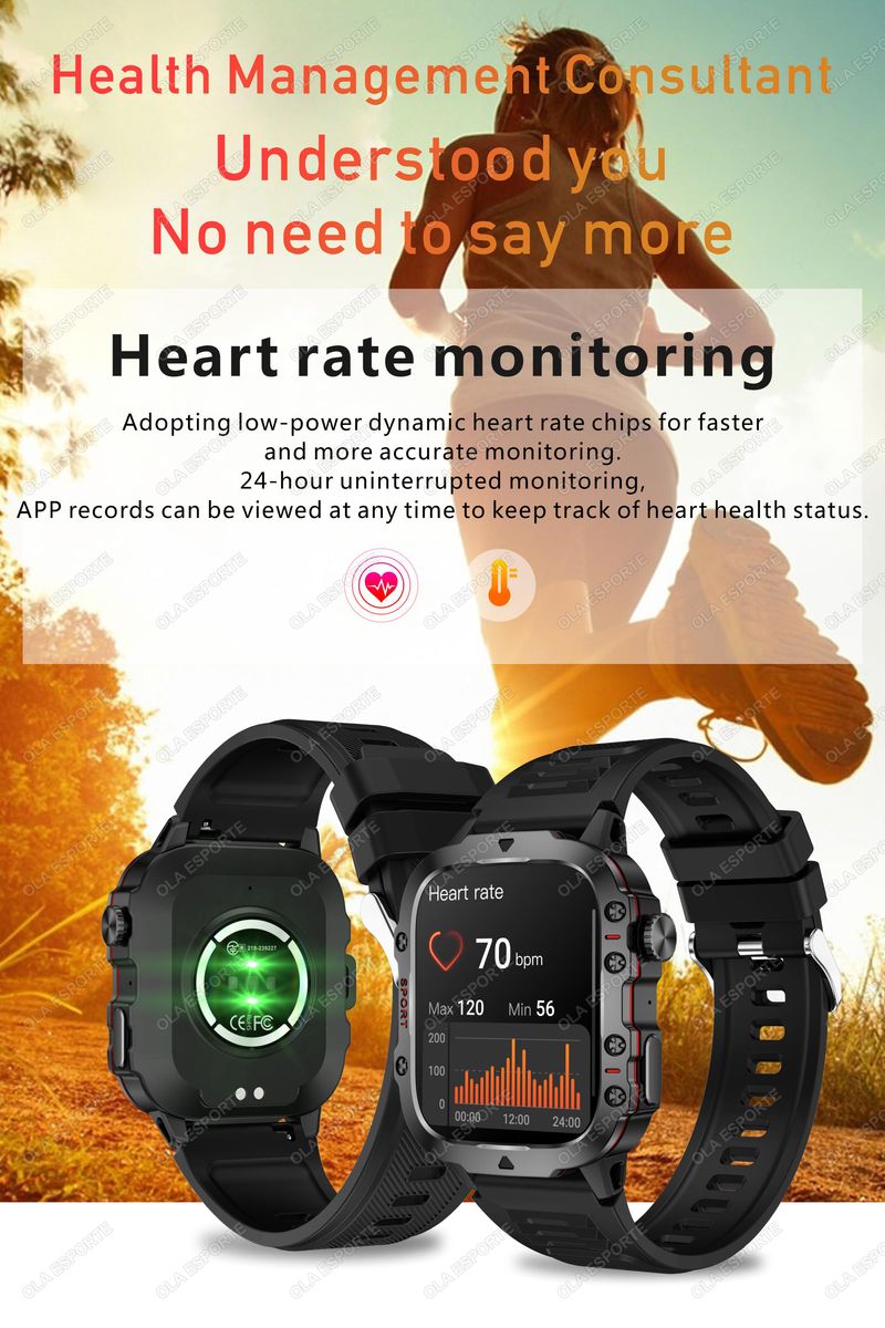 Novo relógio inteligente militar vermelho com GPS 2025, masculino, Bluetooth, monitoramento de saúde, voz IA, esportivo, à prova d'água, smartwatches para_voghion.com