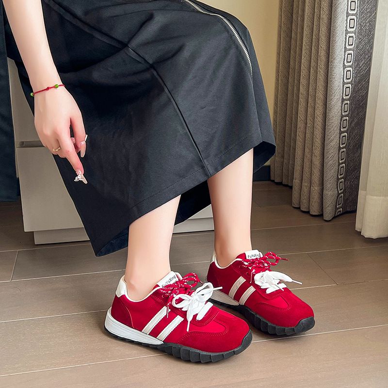 Anti suède leren training voor dames, 2024 herfst nieuwe mode casual veelzijdige sportschoenen, ademend Forrest Gump_voghion.com