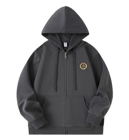 Unisex Oversized Zip-Up Hoodie – Embroidered Letter Patch & Streetwear Style_voghion.com