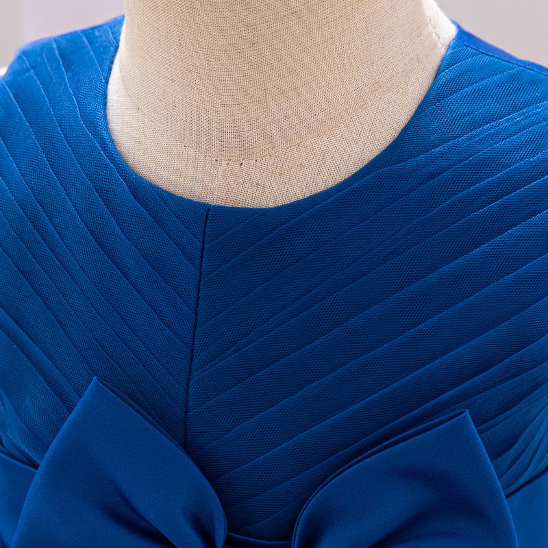 Baby Christening Gown (70-110cm/6M-3Y) | Sparkling Tulle Dress With Oversized Bow For Baptism & Birthday_voghion.com