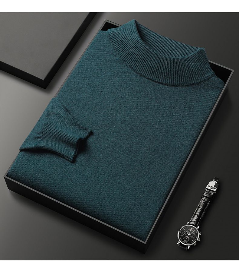 Herren Premium Rollkragenpullover – Leichte Luxus-Strickjacke für Freizeit und elegante Kleidung (Weiß/Schwarz/Camel/Marineblau/Grau, Größen M-4XL, Atmungsaktiv_voghion.com