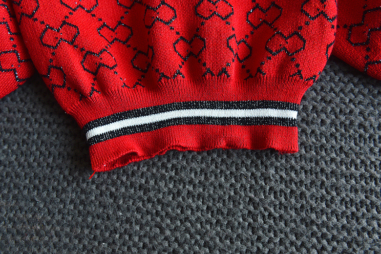 Ropa para niños, suéter tejido a la moda para niñas de otoño + falda arrugada, conjunto de dos piezas, traje para niños_voghion.com