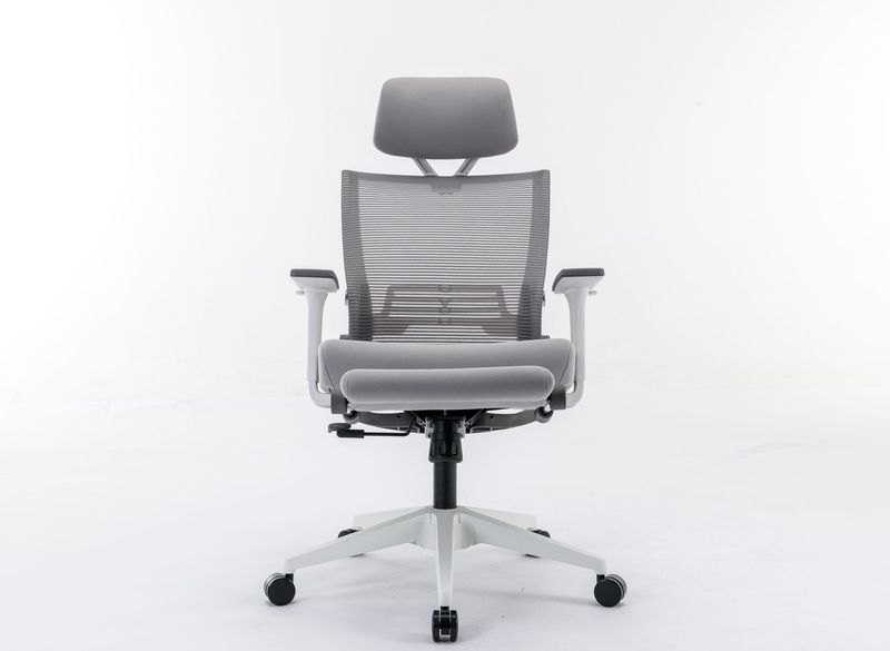 Ergonomic Office Chair With Lumbar Support & Headrest & Flip-up Arms Height Adjustable Rocking Home Office Desk Swivel High Back Computer Chair Warm Taupe Mesh Study Chair_voghion.com