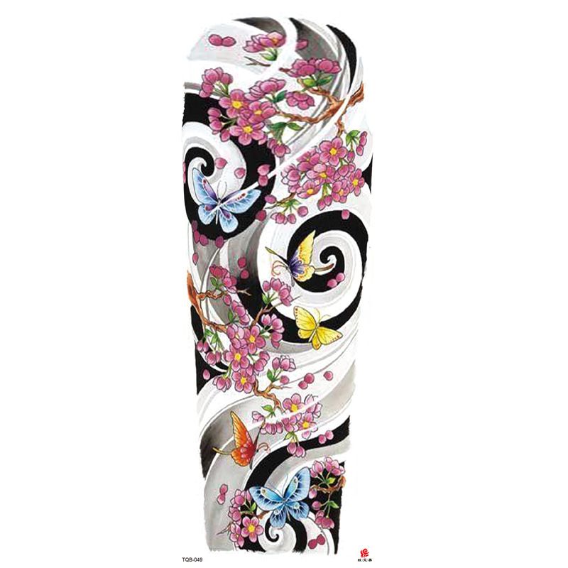 Tatouage autocollant de bras en forme de grande fleur, entièrement imperméable et écologique_voghion.com