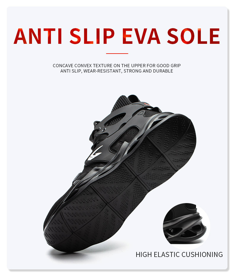 Breathable Woven Shoe For Men - Non-Slip Lace-Up Safety Work Shoe For Indutrial Contruction - Perfect For All_voghion.com