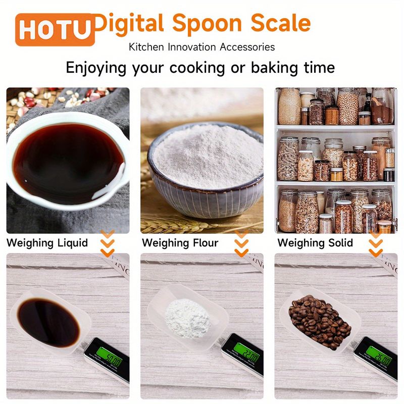 Nauwkeurige maatlepelweegschaal - Draagbare elektronische keukenweegschaal voor koken en bakken - 17,63 oz / 0,0035 oz / 500 g / 0,1 g Hoge precisie gewichtsmeting_voghion.com