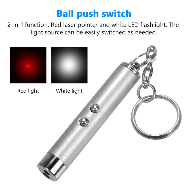5Pcs 1mW Mini LED Red Pointer Light And White Flashlight Beam Light Pointer Pen For Multi Work Teaching Training Tool NO Battery_voghion.com