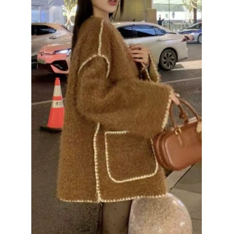 French Minimalist Small Fragrance Loose Top And Winter, High Ji Feeling Lazy Style Versatile Jacket For Women In Autumn_voghion.com