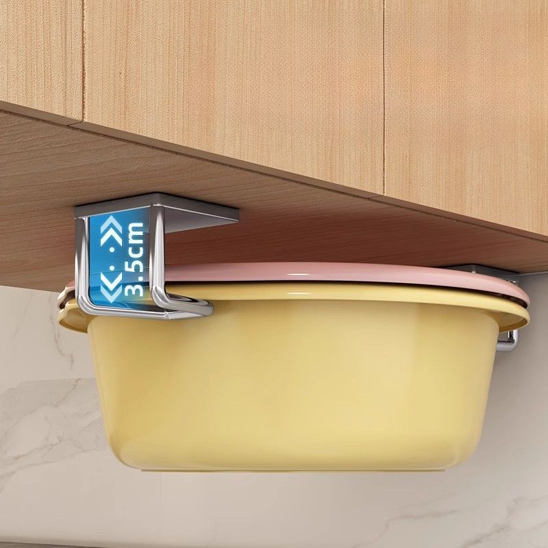 Aige Stainless Steel Rack Bathroom Cabinet Under Sink Storage Hook No-Drill Hanging Basin Tool_voghion.com