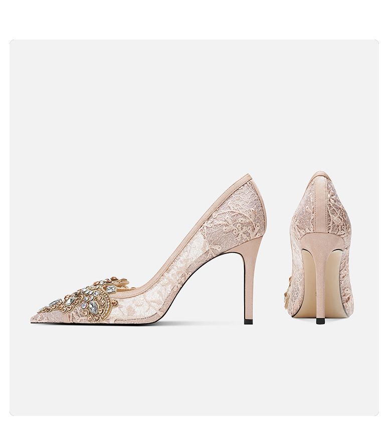 Atemberaubende weiße High Heels für Frauen im neuen französischen Stil, elegante Prominente mit Strasssteinen, spitze Zehenpartie, Brautschuhe_voghion.com