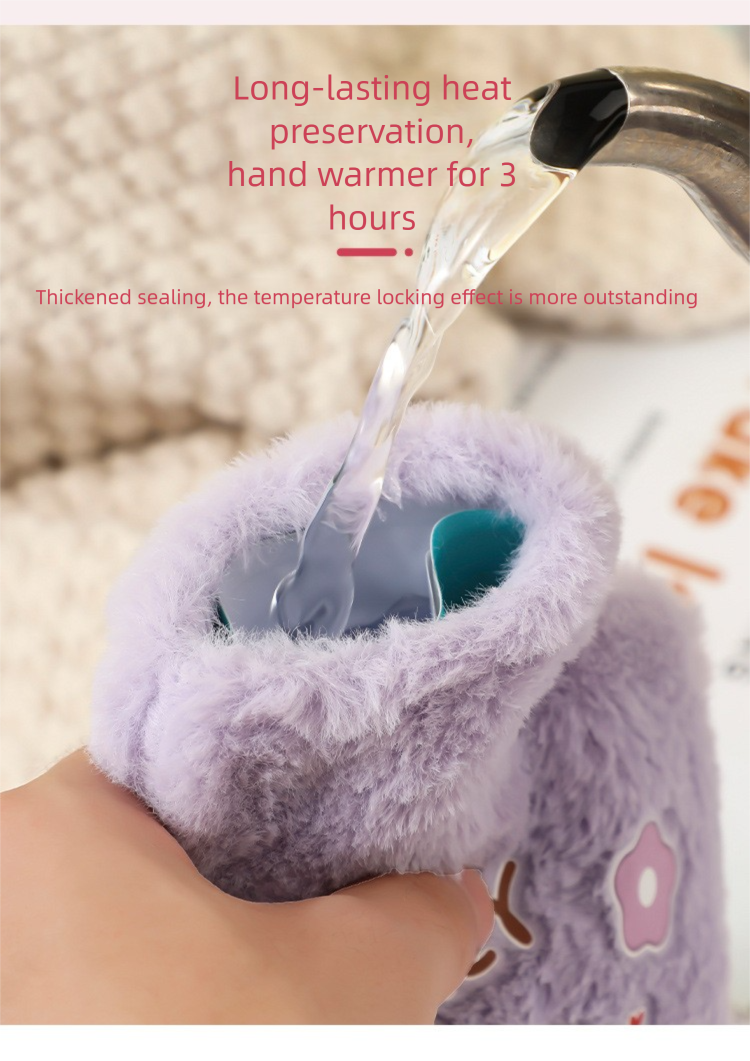 Borsa dell'acqua calda in morbida pelliccia di coniglio, scaldamani ricaricabile antideflagrante, simpatico peluche a forma di cartone animato, regalo_voghion.com