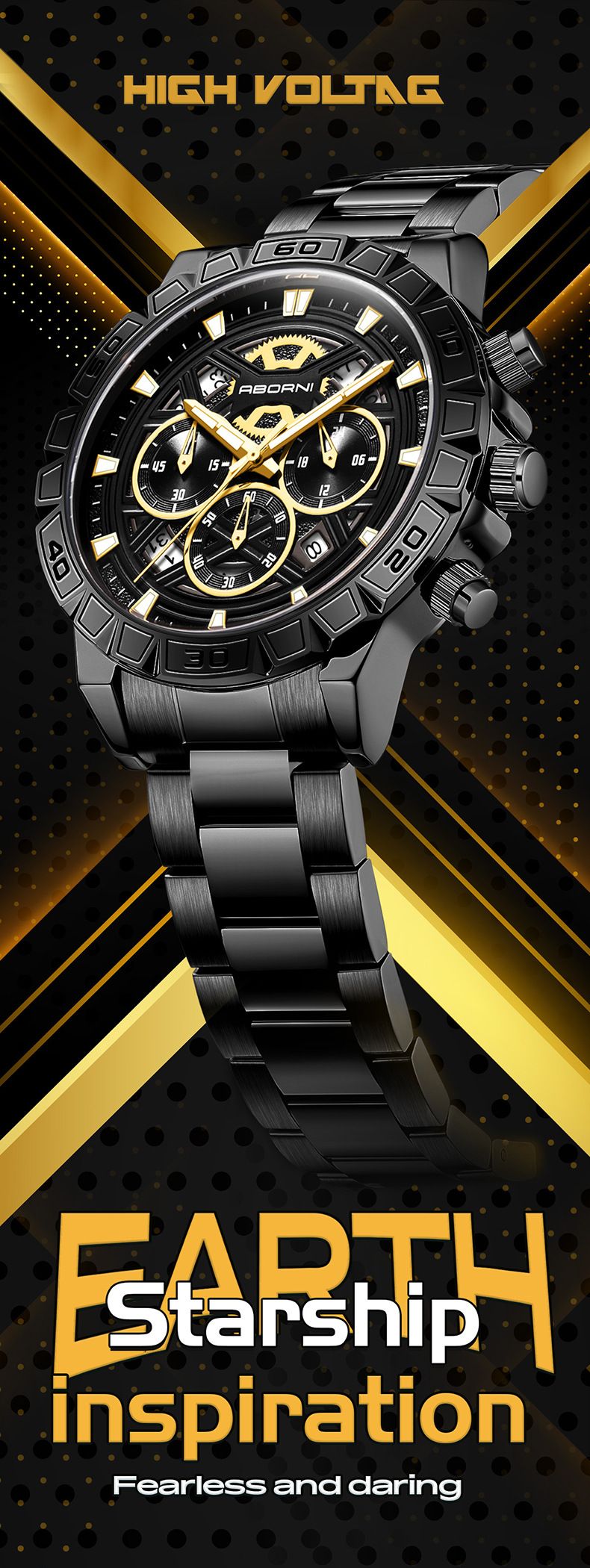 Men's Stainless Steel Chronograph Quartz Watch With Date Display, Luminous Hands, And 30M Water Resistance Fashionable Multi Function Chronograph_voghion.com