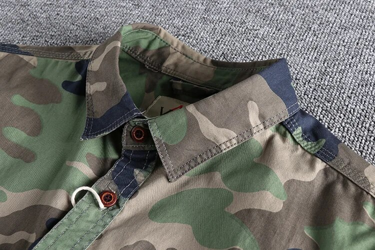 Fashion Wash Camouflage N-Style Workwear Langarmhemd Herren Doppeltaschen Casual Military Jugendbluse_voghion.com