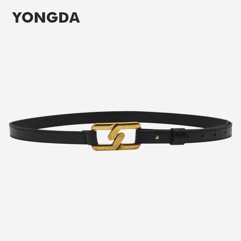 2023 New Hot Selling Retro Octagonal Buckle PU Leather Waist Decoration Thin Fashionable And Elegant Girl Belt_voghion.com