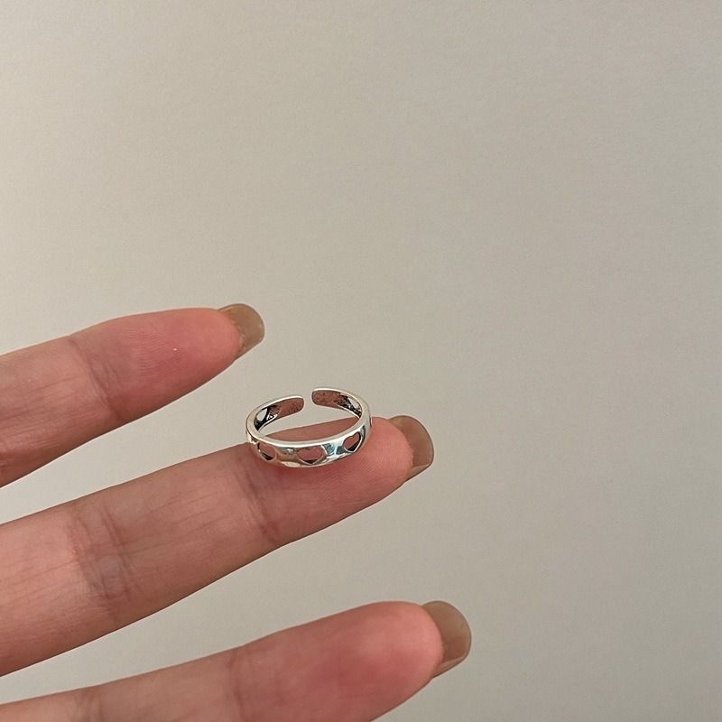 Super bello stile ins amore retrò anello in argento placcato rame per le donne, apertura regolabile, semplice anello sottile impilabile da ragazza_voghion.com