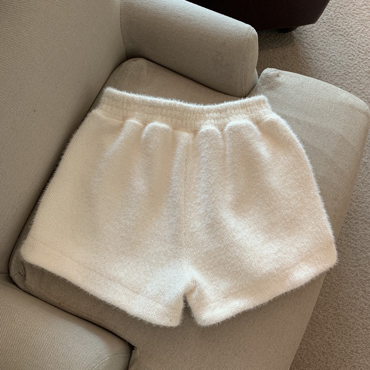 Nerz-Samthosen für Damen, lockere Hottie-Hosen in A-Linie mit weitem Bein, hoch taillierte gerade Shorts, Stiefelhosen, Freizeithosen für Oberbekleidung_voghion.com