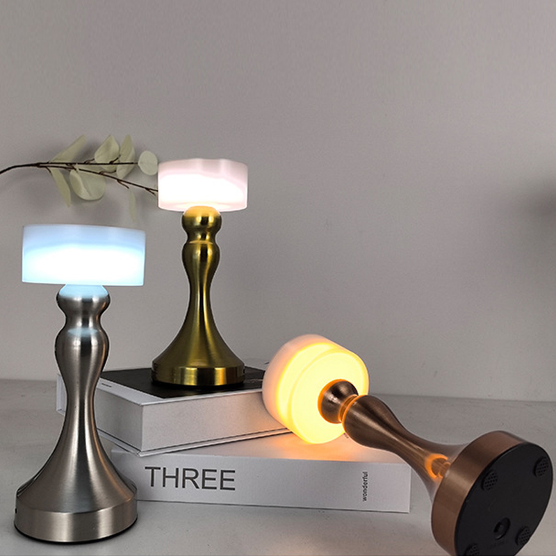 Candeeiro de mesa de bar recarregável quarto cabeceira luz noturna toque criativo LED luz de mesa_voghion.com