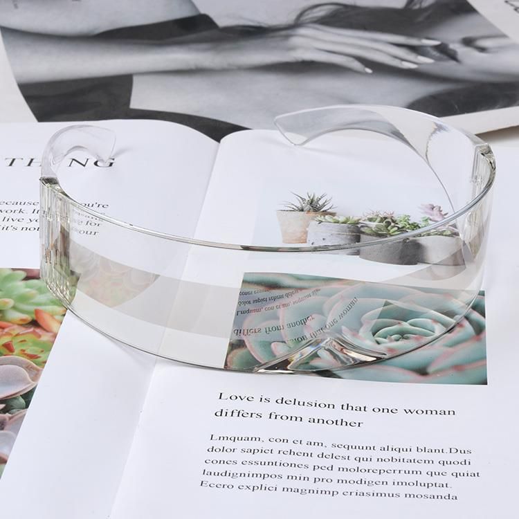 Occhiali da sole unisex alla moda con fascia per capelli fantascientifica, stile cyberpunk, tecnologia futuristica, discoteca integrata_voghion.com