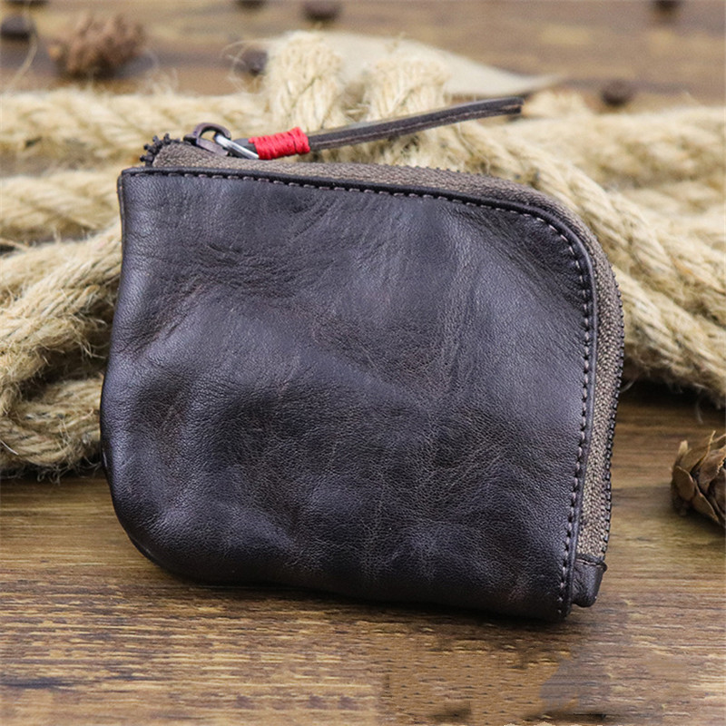 New Coin Purse for Men Vintage Mini Wallet Original Leather Card Case Holder Wallet Male Short Zipper Small Change Organizer Bag_voghion.com