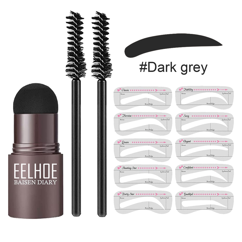 EELHOE Augenbrauen-Druckform, Augenbrauen-Malwerkzeug, Lazy Eyebrow Filling Makeup, wasserfestes und schweißresistentes Augenbrauen-Kuchen-Haaransatzpuder_voghion.com