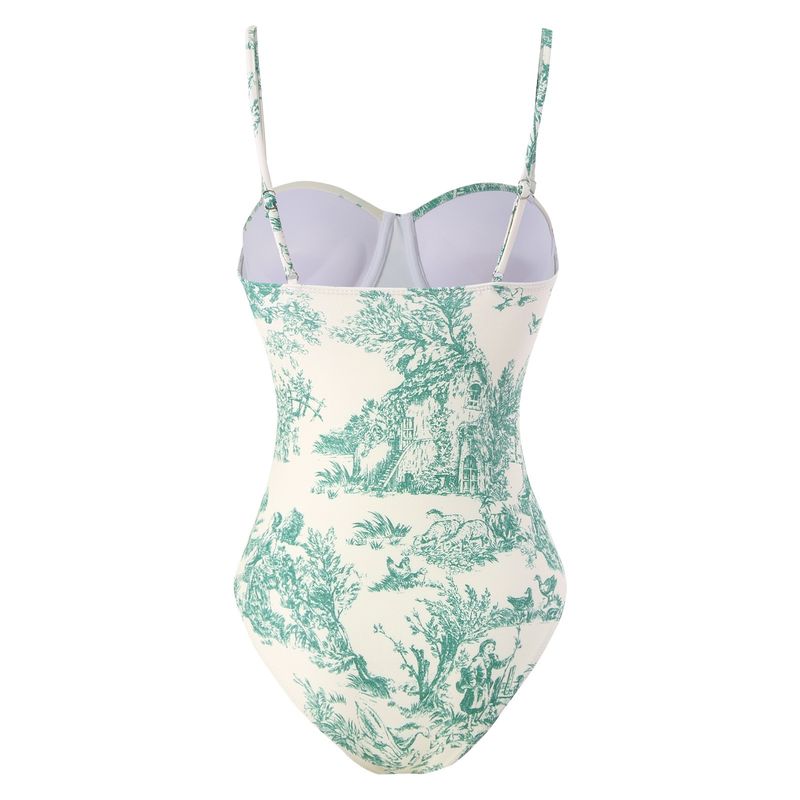 Maillot de bain une pièce pour femme, maillot de bain deux pièces à bretelles rétro moulant avec jupe longue et protection solaire_voghion.com