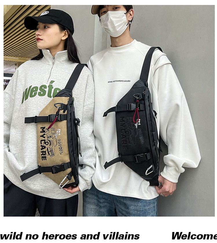 Multifunctional Canvas Outdoor Waterproof Parka Chest Bag_voghion.com