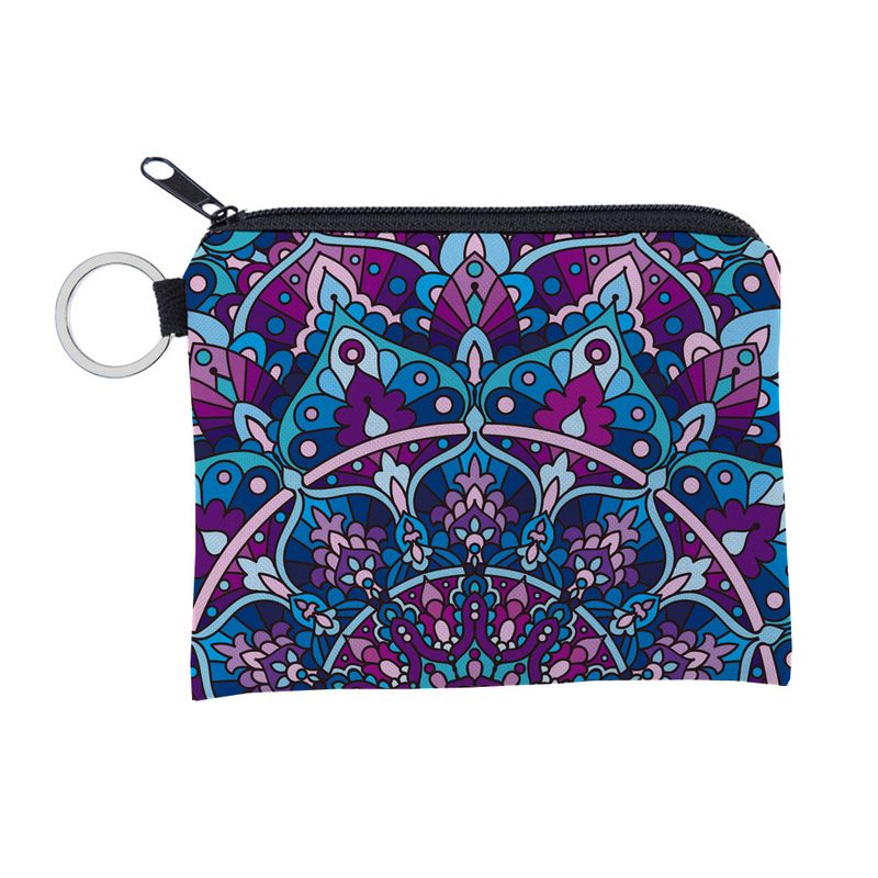Explosive Mandala Pattern Coin Purse Water-repellent Storage Small Bag Portable Personalized Card Case Key Case_voghion.com