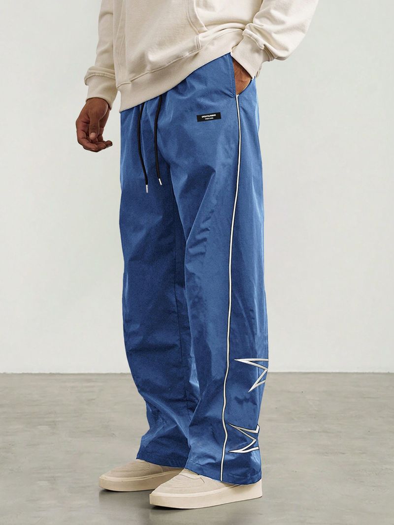 Men’s Casual Pants – Retro Loose Fit With Cosmic Embroidery, Drawstring Waist (S-XXL, 5 Colors) – Lightweight & Breathable For Summer_voghion.com